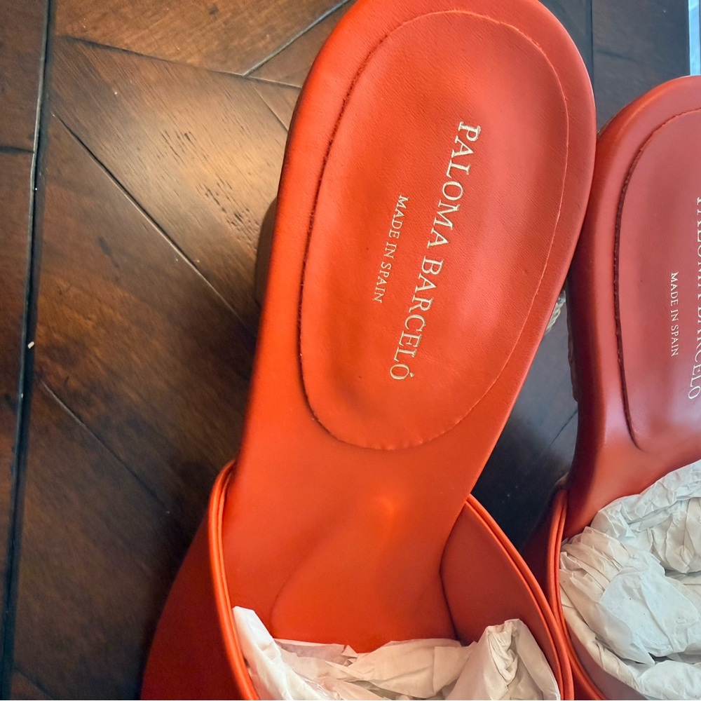 Paloma Barcelo Bridgette Nappa Niccola Sandals in Orange. - Picture 3 of 9